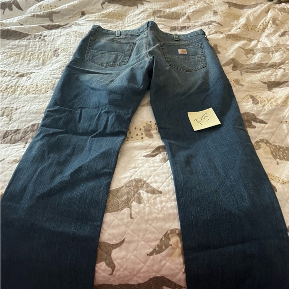 Carhartt Blue Relaxed Jeans with Fading and Straight Leg Cut - Picture 3 of 4